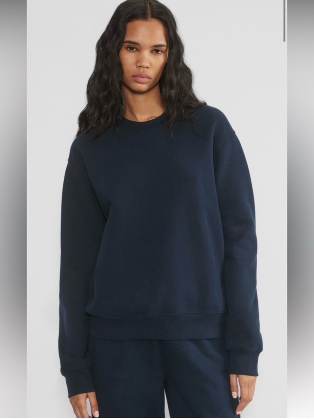 Aritzia Women's Navy Blue Crewneck Sweatshirt & Straight leg sweatpants